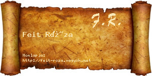 Feit Róza névjegykártya